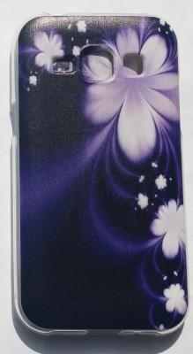 Силиконови гърбове Силиконови гърбове за Samsung Силиконов гръб ТПУ за Samsung Galaxy J1 J100F черен с лилави цветя